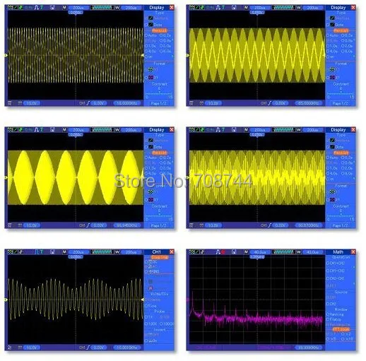 Автоматические измерения 200 MHz 1GSa/s 7' TFT lcd запись Длина 24 K DSO5202P 2 канала цифровой осциллограф