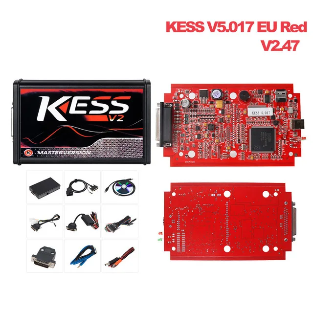 KESS V2 V2.47 V5.017 EU красный ECM титановый K-TAG V2.25 V7.020 4 светодиодный онлайн мастер-версия BDM Рамка ECU OBD2 автомобиль/Грузовик программист - Цвет: KESS V2