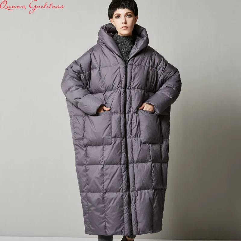 2019 Casual Jacket Thick Cocoon Long-Sleeved Hooded Womens Winter Down Jacket Large Pocket