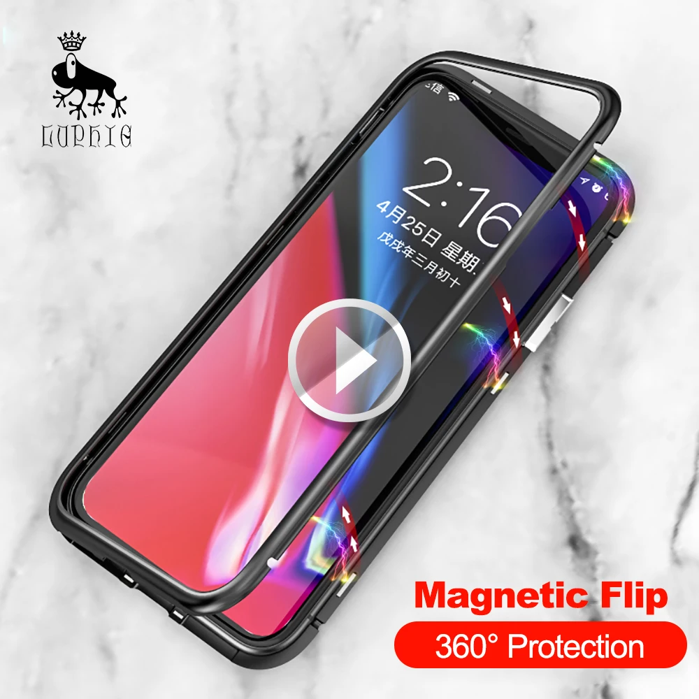 Магнитный чехол Luphie для iPhone XS MAX XR X 8 7 6 6s Plus металлический бампер телефона