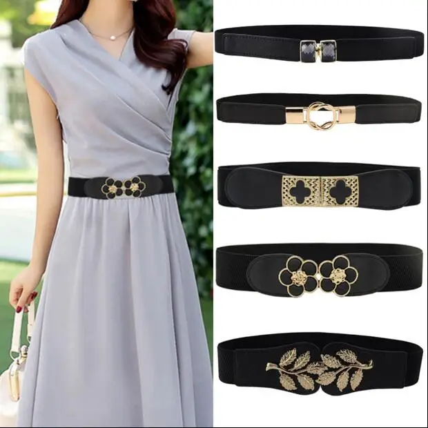 For buckle thin belt women's small elastic strap all match one piece ...