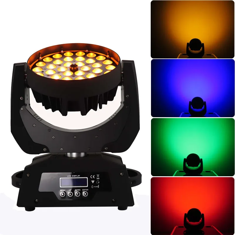 

36*18W rgbwa+uv 6in1 colorful led wash zoom moving head lights for nightclub