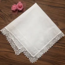 Набор из 12 модных дамские платки 12-дюймовый хлопковый кружевной свадебный для невесты платок милое сердце Hankies Hanky для невесты подарки