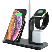 3 в 1 быстрая зарядка беспроводное зарядное устройство держатель телефона для iphone airpods док Беспроводное зарядное устройство Подставка станция крепления база