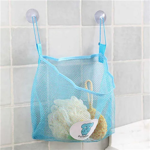 1pcs 25x26cm Storage Toy Suction Cup Bag Mesh Bathroom Organiser Net High quality polyester