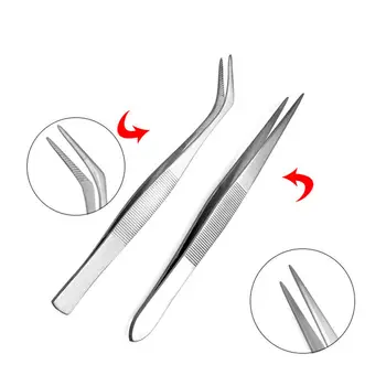 

KESMALL Newest 6Pcs/Bag Eyelashes Tweezers Professional Eyelash Extension Tweezer Lashes Stainless Steel Nail Art Tools XN240M