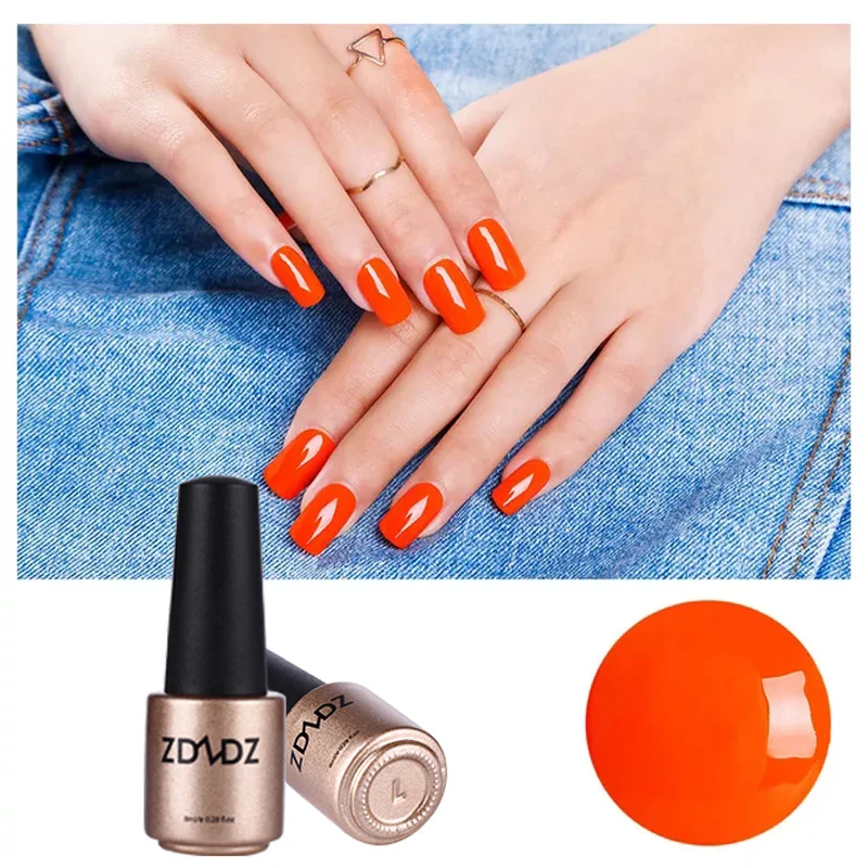 

ZDZDZ Orange Yellow Color Series UV Nail Gel Polish Shell Pearl UV Gel Nail Polish Pro Long Lasting Nail Varnish