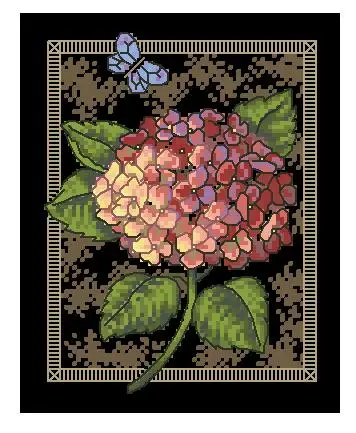 

Gold Collection Counted Cross Stitch Kit Hydrangea on Toile Flower dim 35072 22x26cm, 14CT