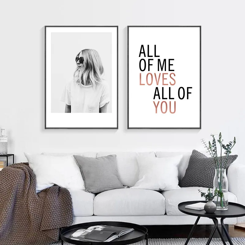 

Nordic Minimalist Black White Portrait Art Canvas Painting Posters Prints Wall Pictures for Living Room Home Decor Unframed