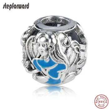

STEP FORWARD Top Quality Beautiful Enamel925 Pure Silver Alice Charm Fitting European Famous Bracelet