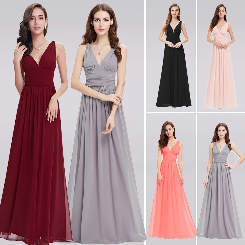 

Cheap Long Chiffon Plus Size Bridesmaid Dresses 2019 A-Line Vestido De Festa De Casamen Formal Party Prom Dresses for Wedding