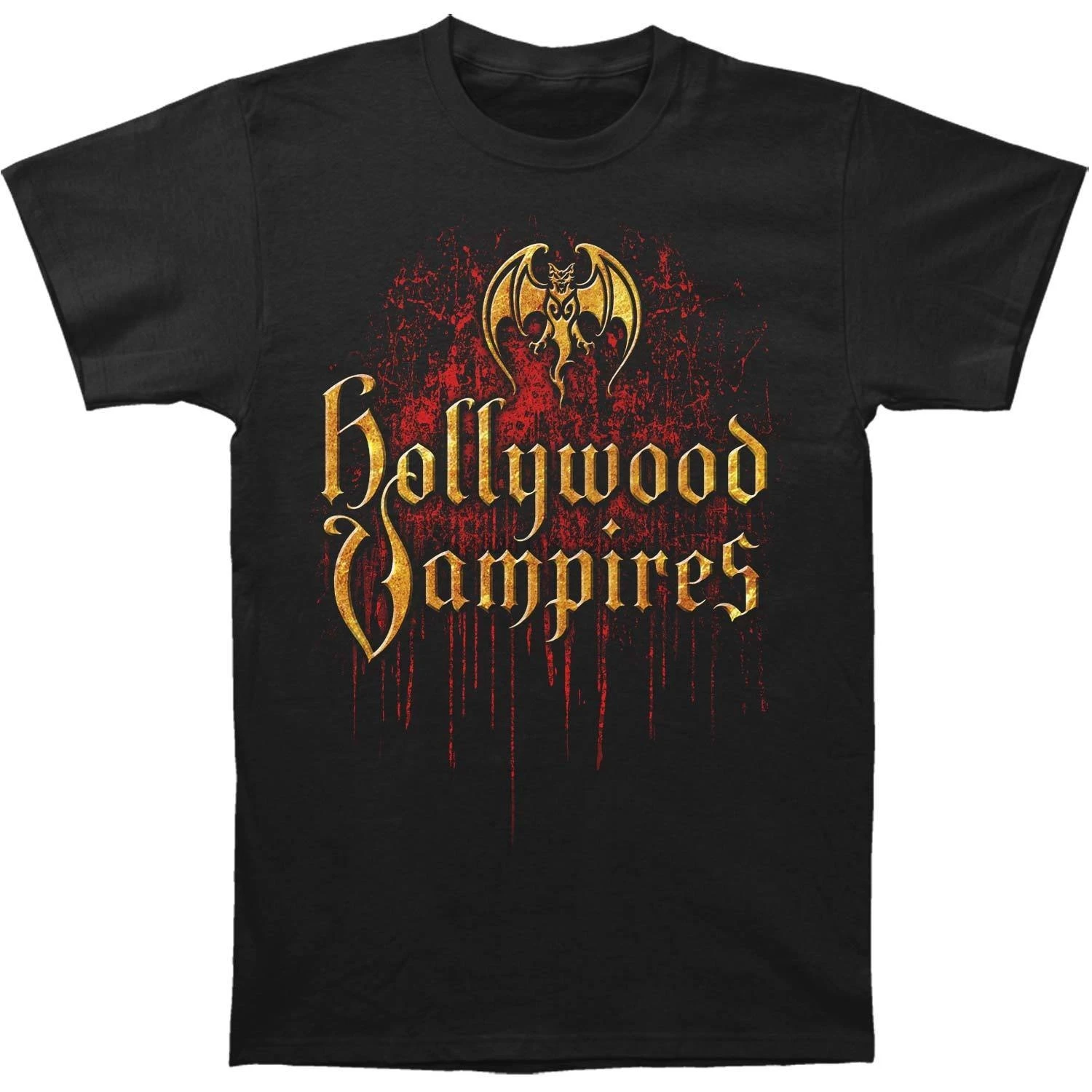 Мужская облегающая футболка с логотипом Hollywood Vampires черного цвета | одежда