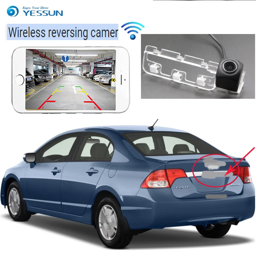 WIFI Rear View Camera for Honda Civic 2010 2011 Night Vision Reverse Camera license plate Camera backup camera Reverse
