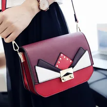 2016 new summer tassel bag color stitching lock fashion internal shoulder messenger bag small interval free shipping