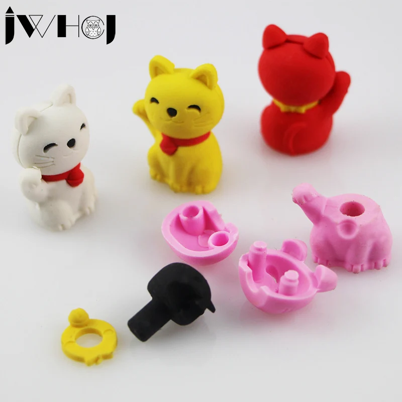 2 шт./лот ластик для моделирования мультяшного кота Канцтовары Kawaii школьные