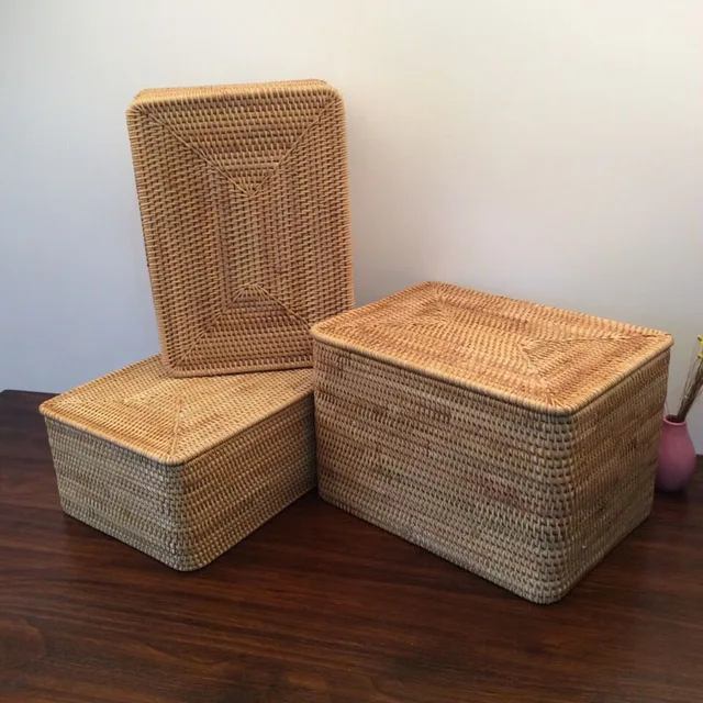 Large Laundry Storage Basket With Lid Kids Clothes Rattan Large Laundry Storage Basket With Lid Kids Clothes Rattan Bo Container For Toys Anese Desktop