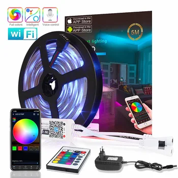 

WIFI Bluetooth RGB LED Light Strip SMD 2835 15M 10M LED Tape DC12V Waterproof Ribbon Diode 5M Flexible Ledstrip Music Controller