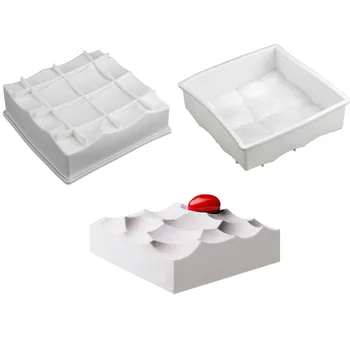 

3D Mousse Silicone Mold French Square Lava Cake Mould Diy Baking Pastry Tool Kitchen Cooking Accessories