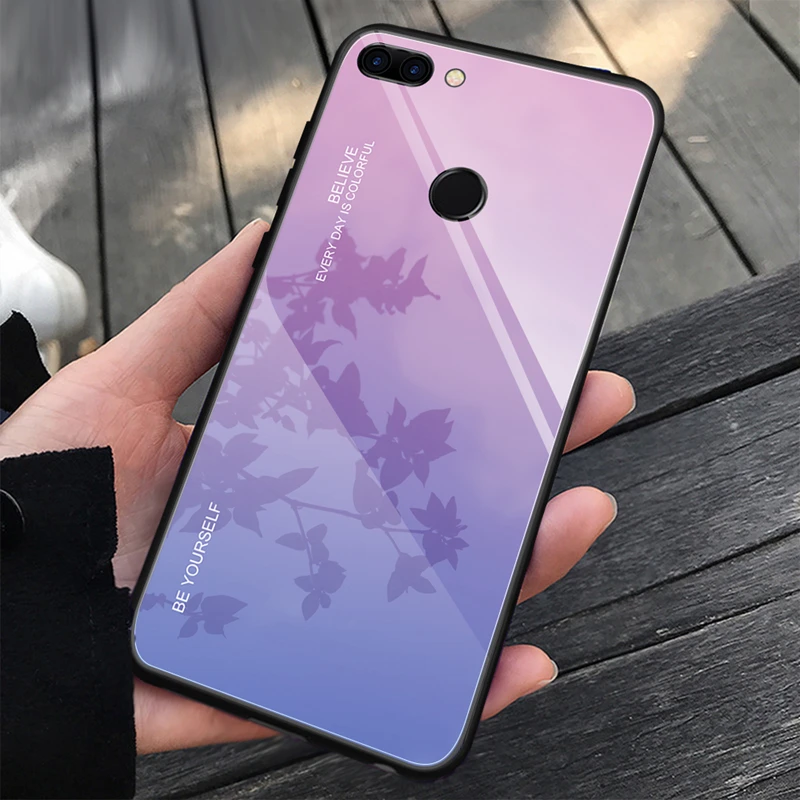 Чехол из закаленного стекла для Huawei Honor 10 Lite и P Smart 2019 цветной защитный чехол