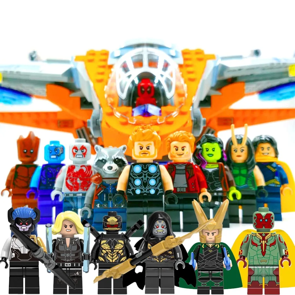 

Mantis Star Wars Playmobil Figure superhero Rocket Raccoon Nebula lEGOed Marvel Sets Soldier Enlighten Brick Guardians Toy
