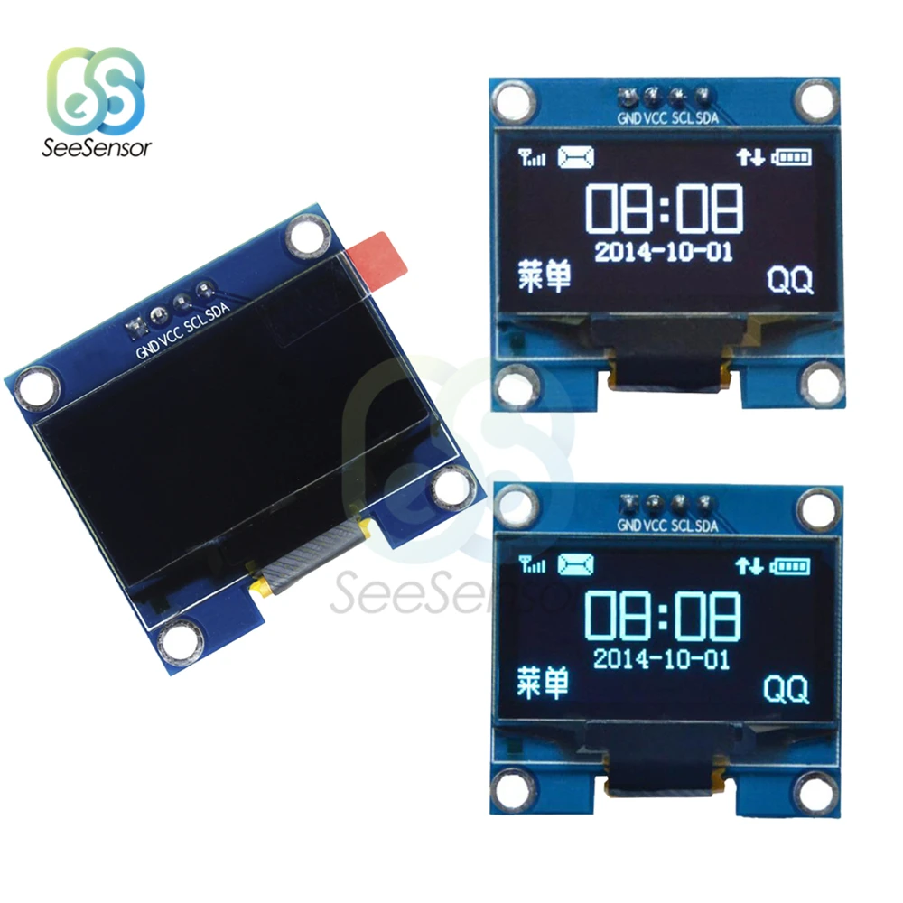 

4PIN 1.3" OLED Module White/Blue Screen 128X64 1.3 inch OLED LCD LED Display Module 1.3" IIC I2C Communicate