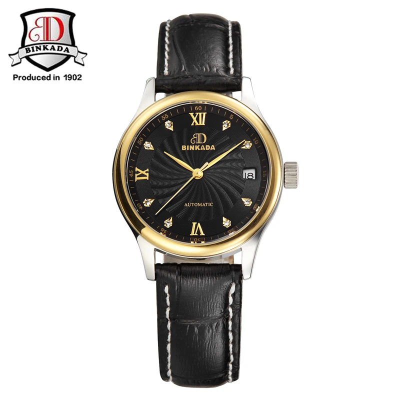 

BINKADA Stainless Steel Strap Automatic Mechanical Watches Montre Femme De Marque Women Dress Wrist Watches Clock Moda Mujer