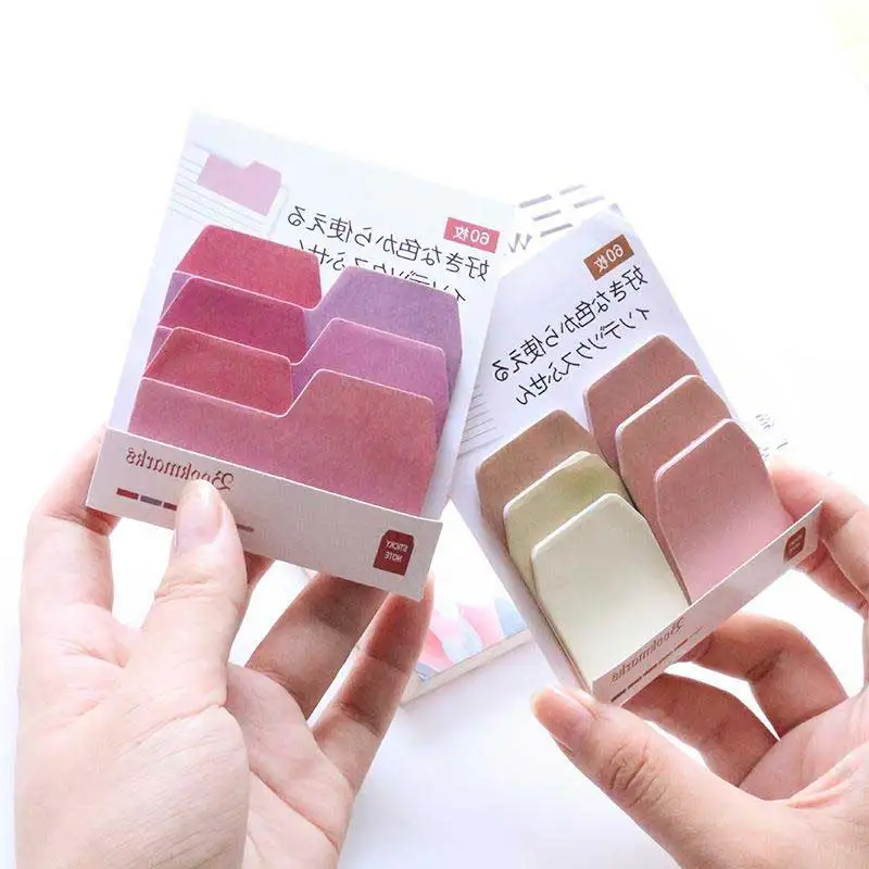 

60 sheets/pack Gradient Color Memo Pad Sticky Notes Cute Colorful Planner Page Index Sticker Stationery bookmark School Supplies