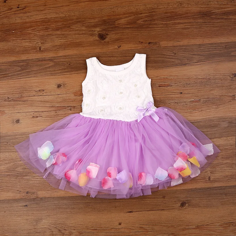 Baby Girls Dress 2019 Summer Cotton Infant Fairy Tale Petals Colorful Dress Chiffon Princess Newborn Baby Girl Clothes For 1-3Y