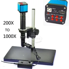 200X-1000X зум стерео 14MP 1080P FHD микроскоп камера коаксиальный светильник Монокуляр C-mount объектив+ фокусировка подъемный кронштейн Стенд