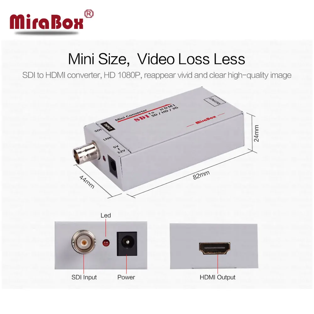 Мини-конвертер 3G SDI в HDMI HD 1080P SD/HD-SDI/3G-SDI адаптер BNC мультимедийный видеоконвертер