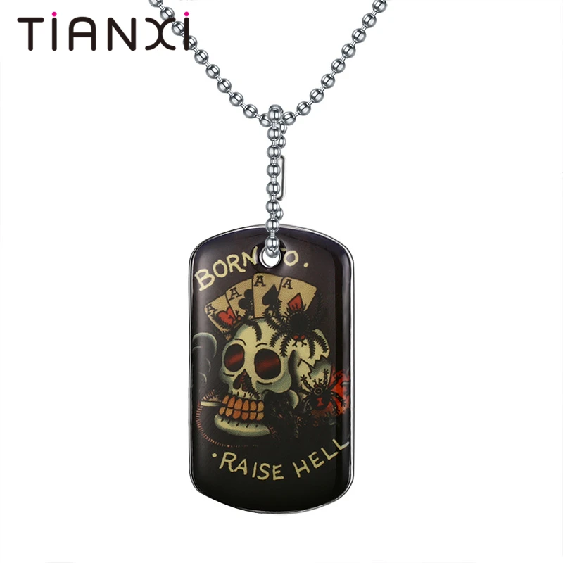 TIANXI Нержавеющая сталь Цвет тег черный американский Jewelry Кулон производителей
