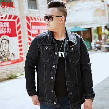 

Men's denim jacket large size men's clothing plus size jacket tide people spring and autumn youth loose scorpion stretch