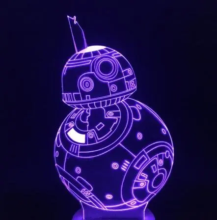 Звездные войны Робот BB 8 BB8 3D Сенсорная лампа Настольная Светодиодная идеальный