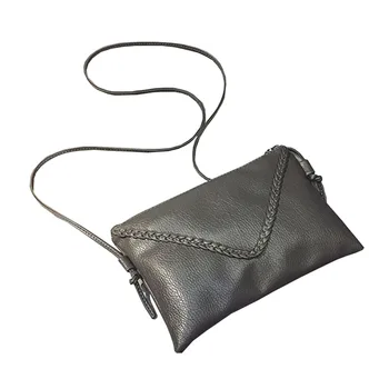 

Fashion Ladies Girls Zipper Weave Casual Vintage Clutch Bags Women Mini PU Leather Solid Color Shoulder Messenger Bag Sac A Main