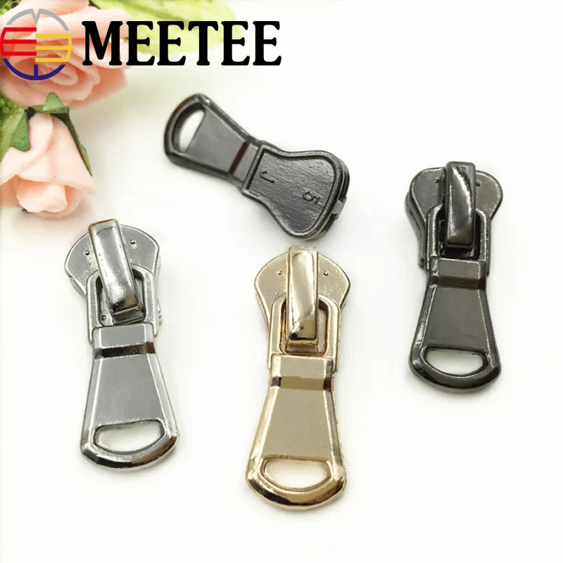 5Pcs 5 Auto Lock Zipper Sliders for Metal Zippers Jacket Coat Zipper