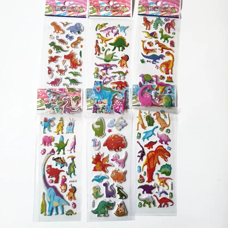 9 Sheets different Cute Pet DIY Stickers Cartoon Animal car Airplane Fish Dinosaur Sticker Emoji PVC Scrapbook Gifts For Kids