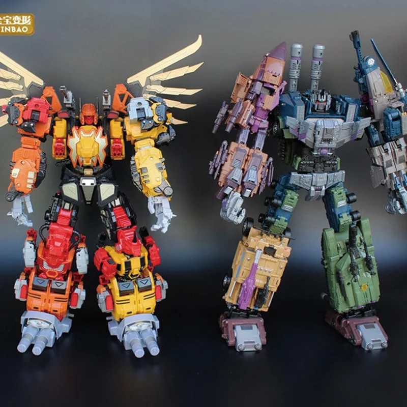 JINBAO Devastator Oversize Bruticus MMC Predaking Feral Rex Truckshovel and Agitating Lorry Bulldozer Excavator Transformation