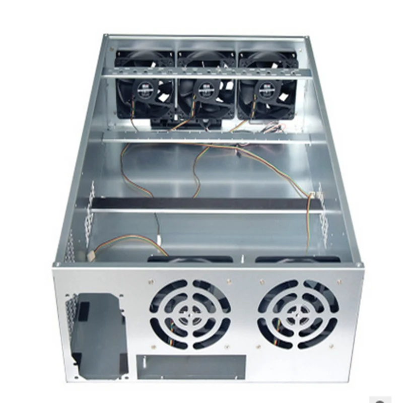 1250W 4U Crypto Coin Open Air Mining Server Frame Rig Graphics Case For 6/8GPU New computer Case For BTC Mining