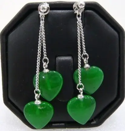 

Noblest Jewelry Heart Shape green Jade Earings 5.29