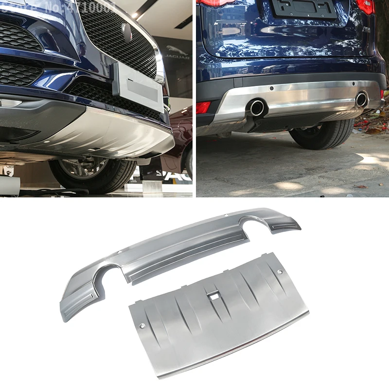 2 шт. защитные пластины для переднего и заднего бампера автомобиля из нержавеющей