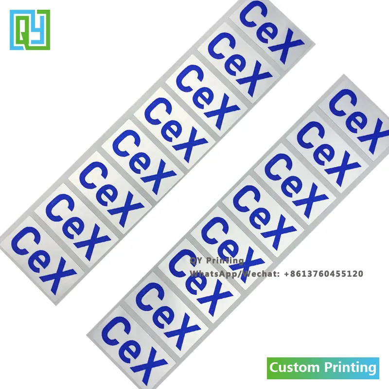 1000pcs 40x20mm 사용자 정의 로고 텍스트 편지 파란색 보증 무효 깨진 된 스티커 Anti-theft 스티커 브랜드 이름 보안 레이블