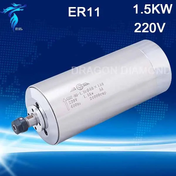 

CNC Router machine high speed cnc spindle motor 1.5kw water cooling spindle motor 80mm 380V ER11