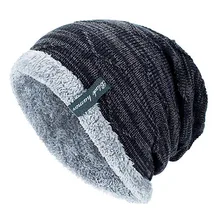 Новая Шапка-бини для мужчин, зимние теплые шапки, вязаная Толстая зимняя шапка