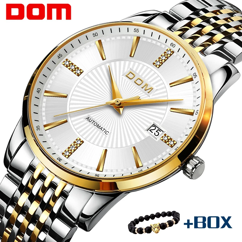 

Men Watch DOM Casual Fashion Mechanical Watches Stainless Steel Watch Waterproof Watch man Business Wristwatch relogio masculino