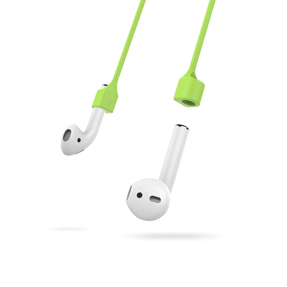 2 in 1 Bluetooth Earphone Case and Rope For Airpods Shockproof Soft Silicone Protective Cover For Air pods Charger Case