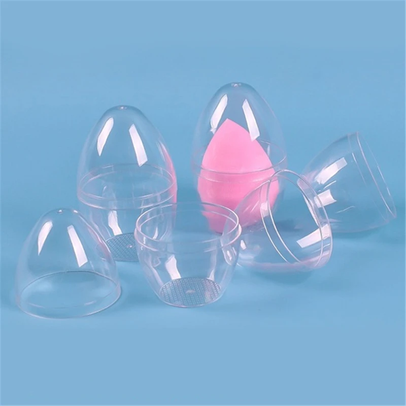  1PC Beauty Sponge Stand Storage Case Makeup Blender Puff Holder Empty Cosmetic Egg Shaped Rack Tran