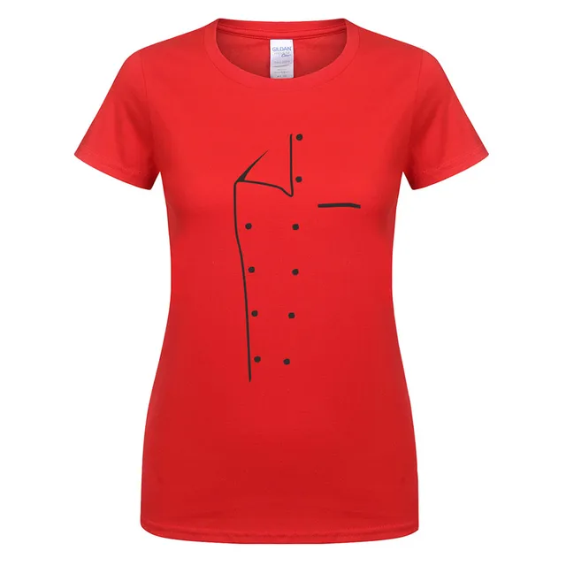 Woman Cool Design Chef T shirt Summer Women Short Sleeve Cotton T