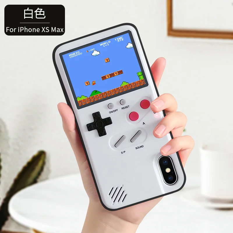 

Full Color Display Gameboy Phone Cases For Iphone 7/8/7P/8P Xs Max Xr X Soft PC Silicone Phone Case Game Console Cover