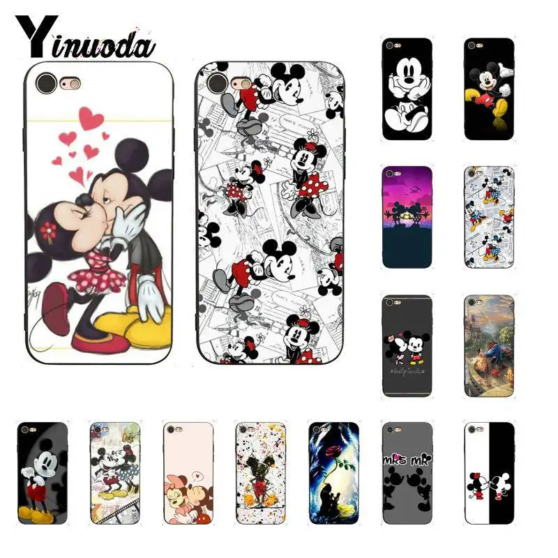 

Yinuoda Beauty beast kiss Mickey Minnie Mouse DIY Painted Phone Case for iPhone X XS MAX 6 6S 7 7plus 8 8Plus 5 5S XR
