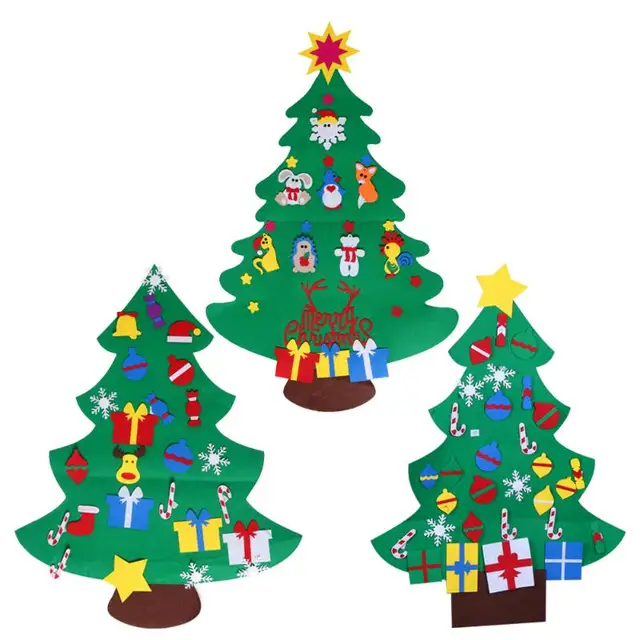 diy stereo felt christmas tree with decorations door wall hanging felt christmas tree for kids to decorate